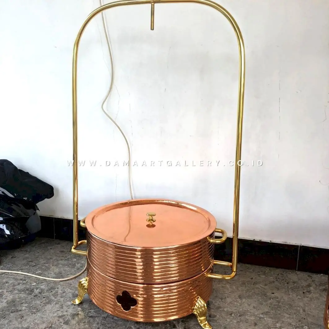 Chafingdish Tembaga Motif Garis